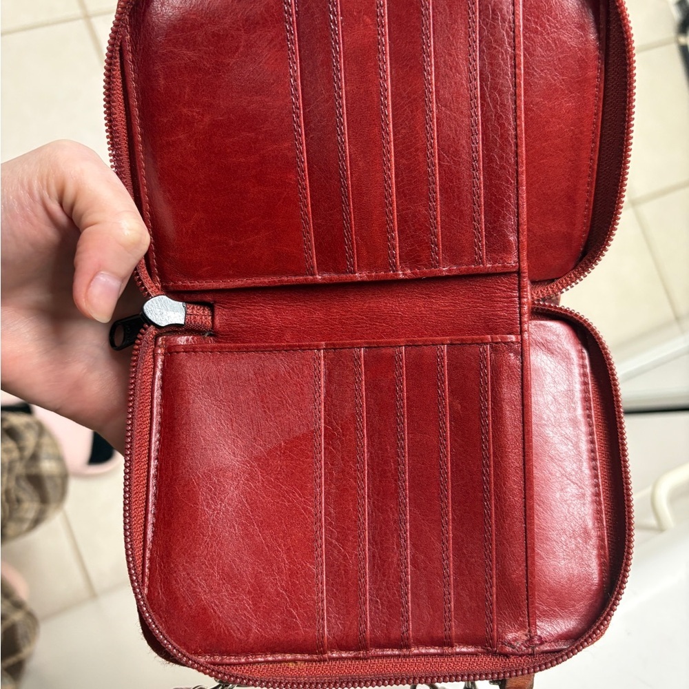 Derek Alexander Red Leather Organizer Bag with matching Wallet - Picture 6 of 14